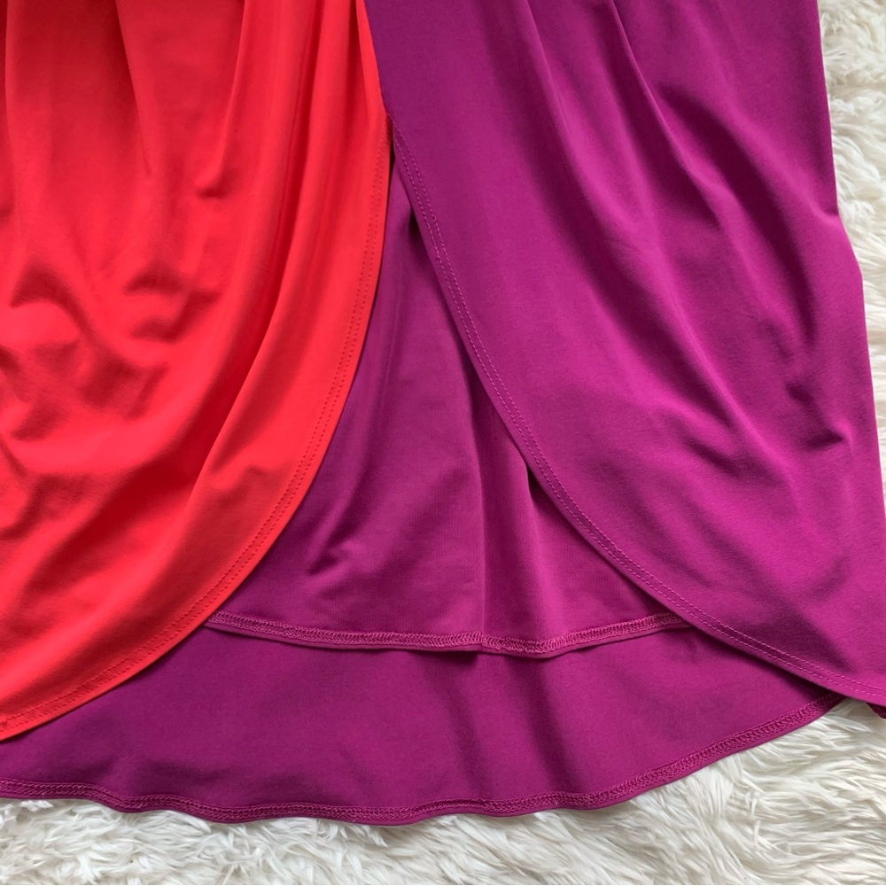 Trina Turk Etta Dress Vivid Viola Bodycon Front Twist Fluttery Dolman sleeves XS - Picture 6 of 16